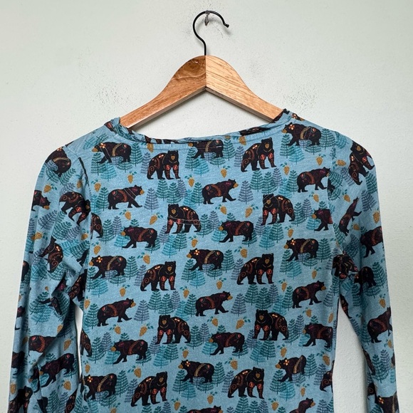 Sundance Novelty Print Bear‎ Print Top Blue Woodland Animal Cottage Bear Small - Picture 6 of 10